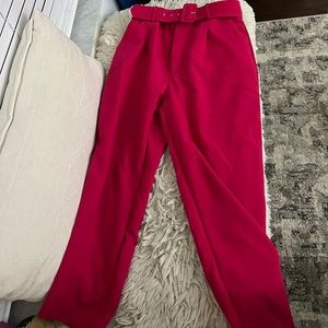 PINK BELTED ZARA TROUSERS USED 3 TIMES
